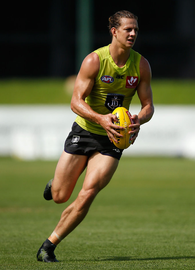 AFL 2016 Training - Fremantle 170216 Nat Fyfe spent time forward in Fremantle's match simulation last week - ${keywords}